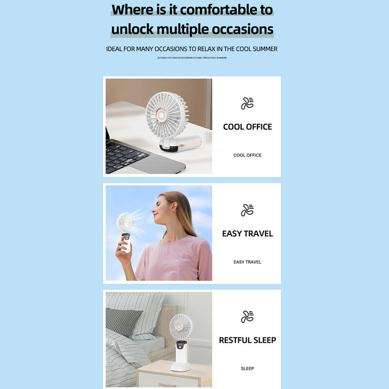 Ventilador de mano con pantalla digital - Hogarízate