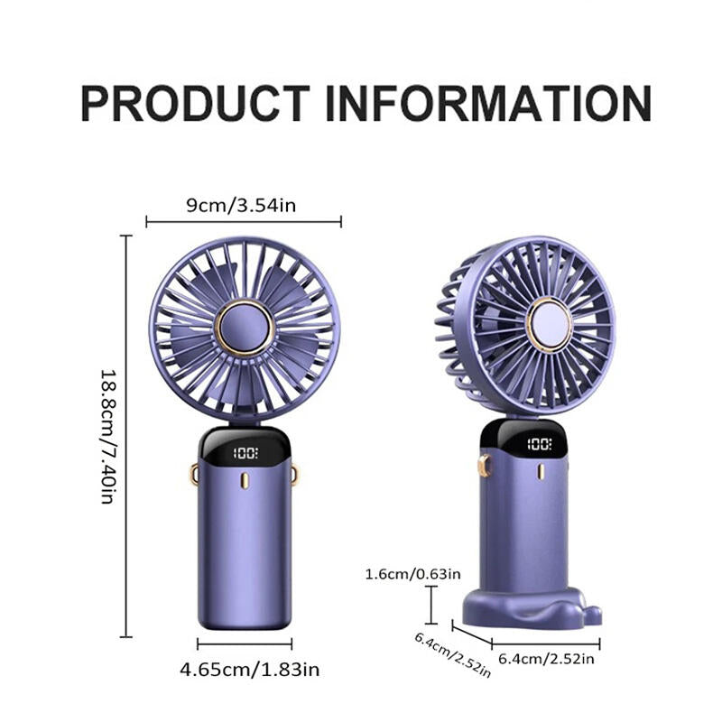 Ventilador de mano con pantalla digital - Hogarízate